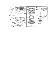Rewind Starter/Blower Housing Diagram and Parts List for 124T02-0854-EA  Briggs and Stratton Engine